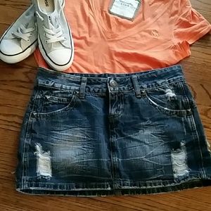 ZCO Destroyed Jean Skirt